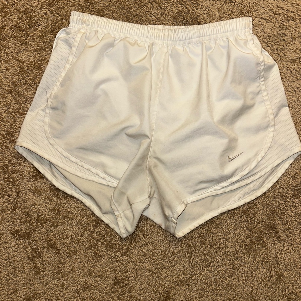 Nike White Athletic Shorts Lightweight Runner Style